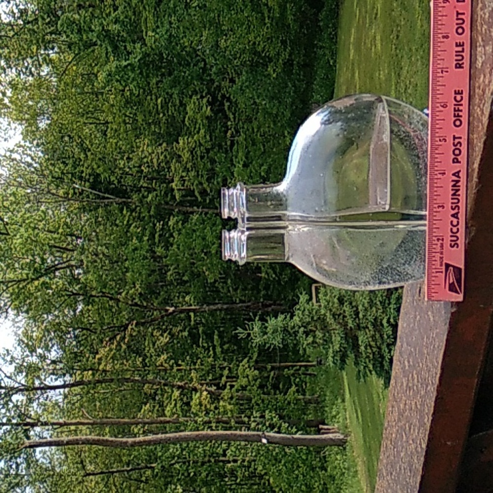RARE 2 in 1 VINEGAR OIL DECANTER  GLASS DIVIDED EUROPEAN